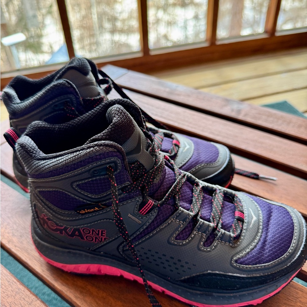 Hoka One One Women's Purple and Gray Hiking Shoes